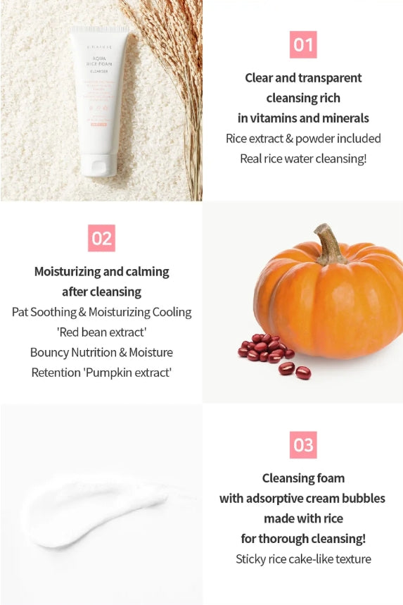 S.NATURE - Aqua Rice Foam Cleanser 160ml