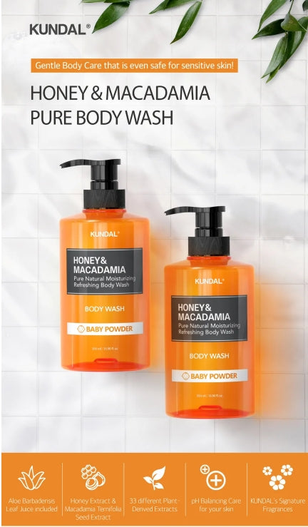KUNDAL - Honey & Macadamia Pure Natural Moisturizing Refreshing Body Wash 500ml
