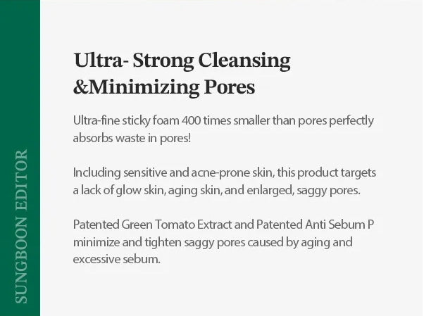SUNGBOON EDITOR - Green Tomato Deep Pore Cleansing Ultra Whipping Foam 120ml